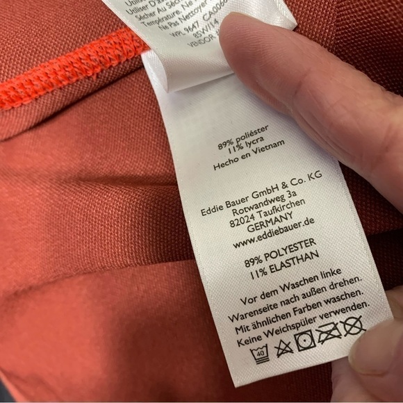 Eddie Bauer Active Zip Sweater Jacket Sz M Burnt Orange Brown Light Sports Top - Picture 13 of 15